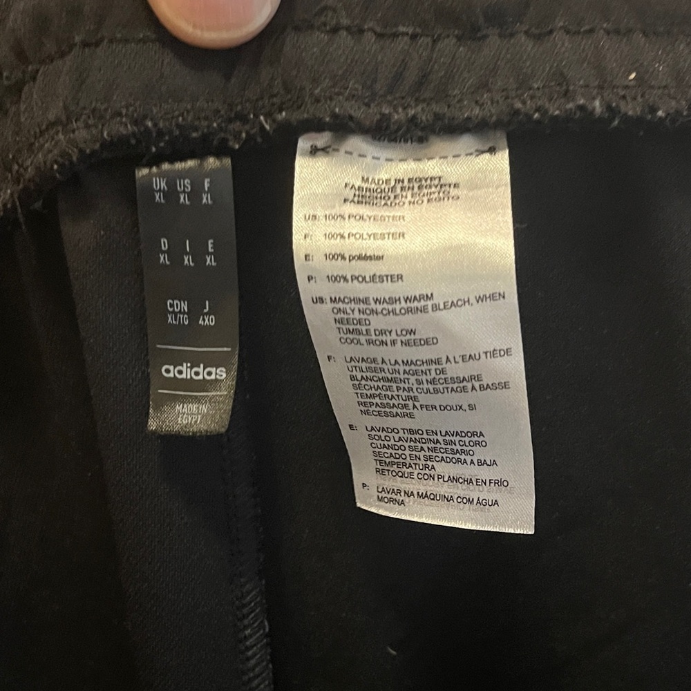Adidas Black Joggers with White Stripes - Picture 2 of 3